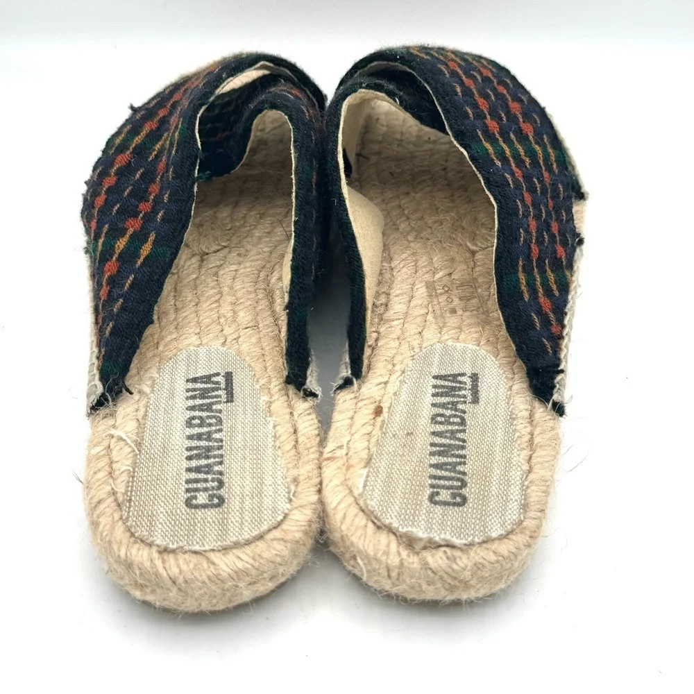 GUANABANA X TODD SNYDER Navy & Orange Crossed Bands Espadrilles Slides Size 43